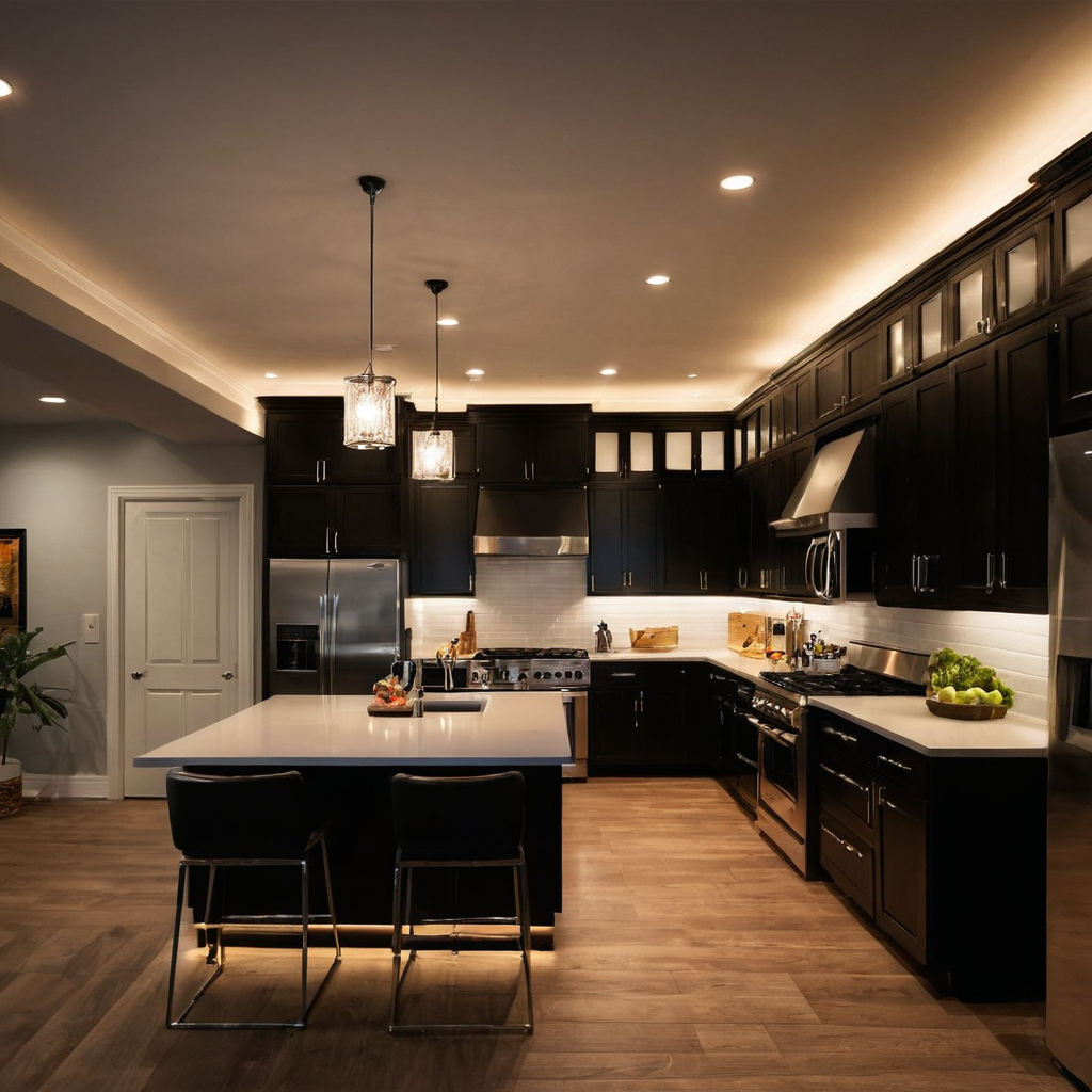 Practical visual for Under-cabinet lighting usually solves dark countertop work zones more efficiently than stronger ceiling lights